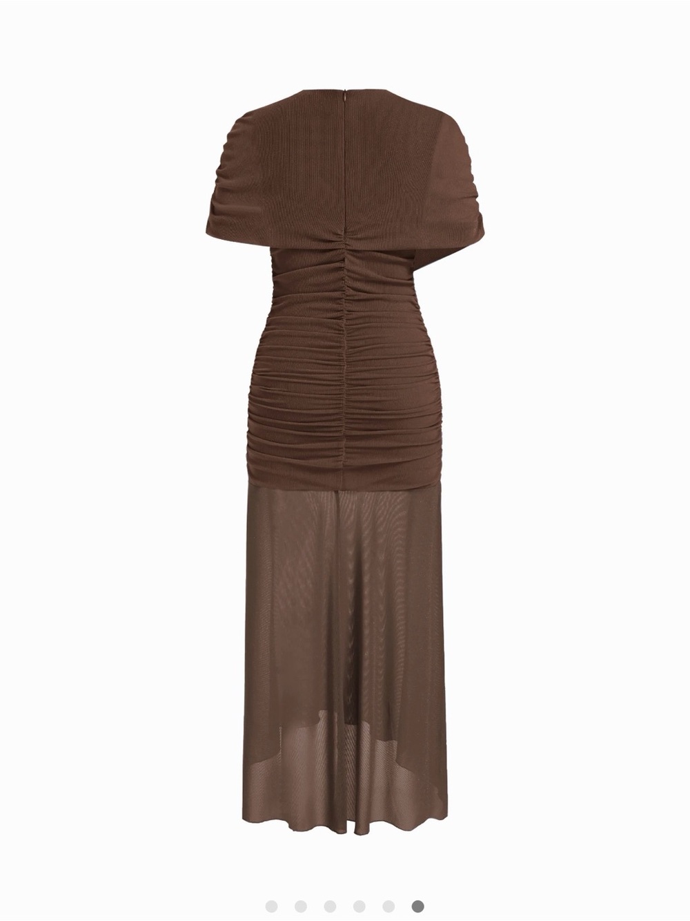 Elegant Brown Ruched Midi Dress - Women's Brand new with tag - Picture 4 of 4